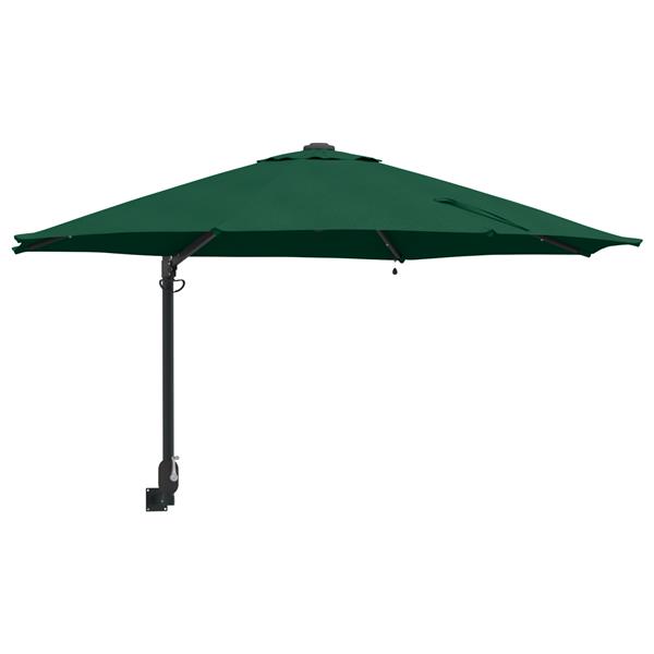 Grote foto vidaxl wandparasol met led groen 248 cm tuin en terras overige tuin en terras