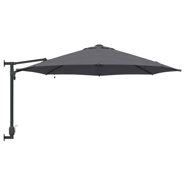 Grote foto vidaxl wandparasol met led antraciet 248 cm tuin en terras overige tuin en terras