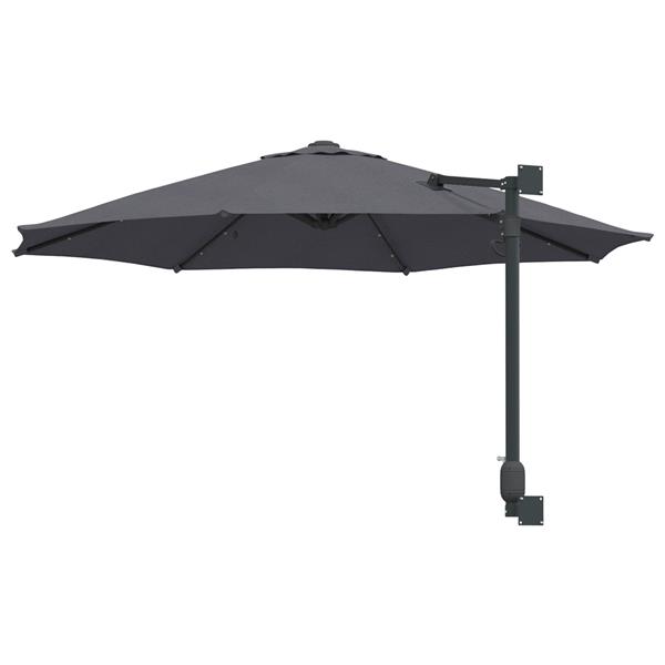 Grote foto vidaxl wandparasol met led antraciet 248 cm tuin en terras overige tuin en terras