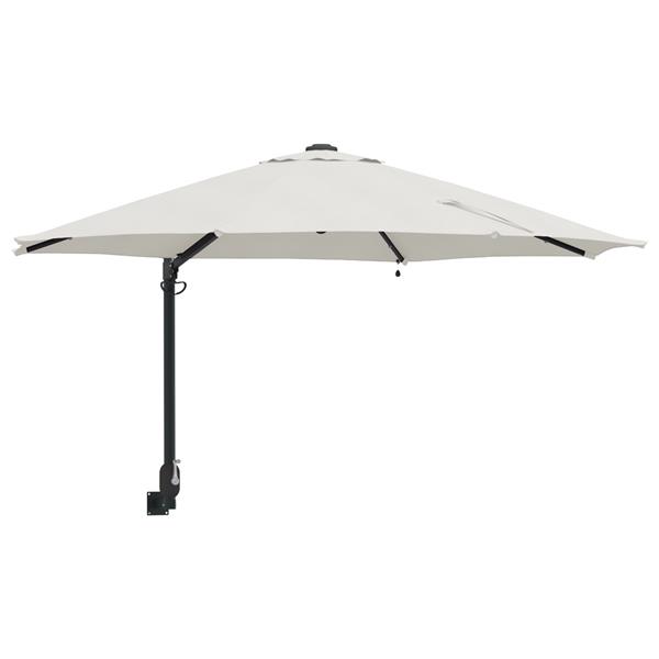 Grote foto vidaxl hangende tuinparasol met led zandkleur 248 cm tuin en terras overige tuin en terras
