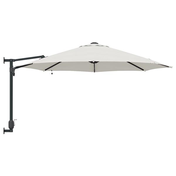 Grote foto vidaxl hangende tuinparasol met led zandkleur 248 cm tuin en terras overige tuin en terras