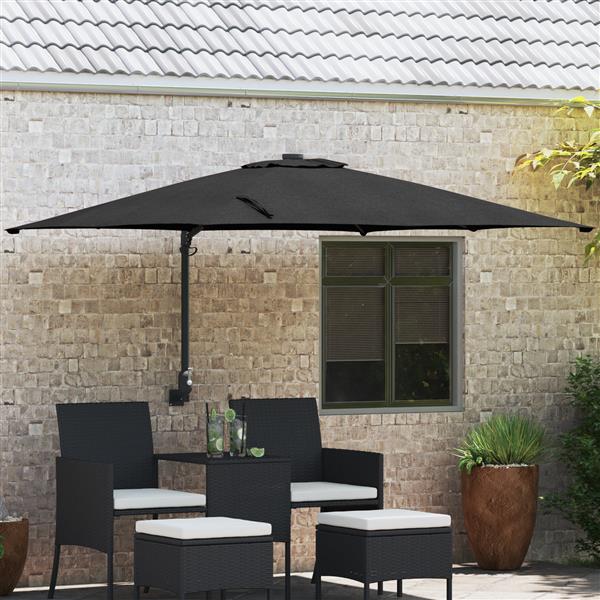 Grote foto vidaxl wandgemonteerde tuinparasols zwart 247 cm tuin en terras overige tuin en terras