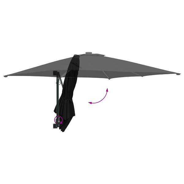 Grote foto vidaxl wandgemonteerde tuinparasols zwart 247 cm tuin en terras overige tuin en terras