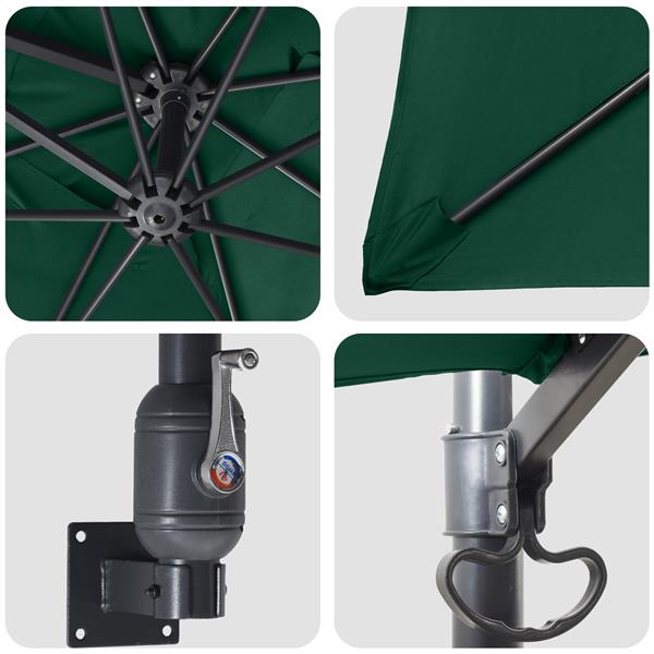 Grote foto vidaxl wandparasol groen 247 cm tuin en terras overige tuin en terras