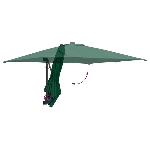 Grote foto vidaxl wandparasol groen 247 cm tuin en terras overige tuin en terras