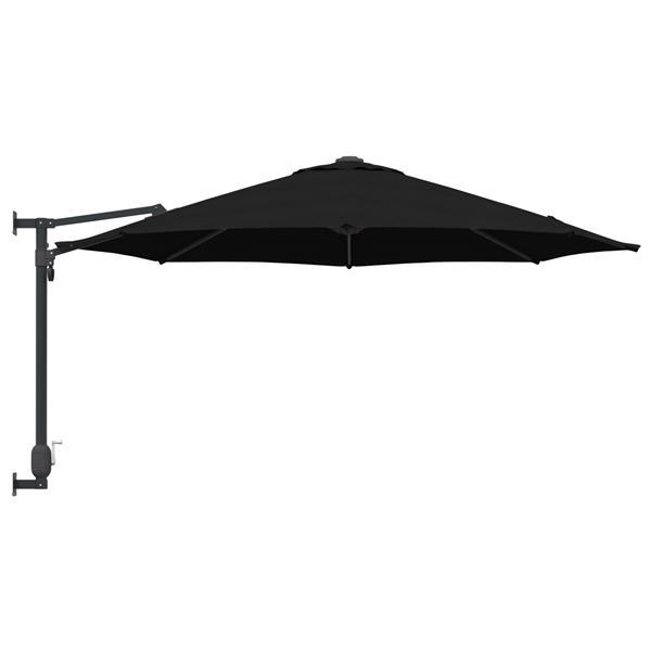 Grote foto vidaxl wandparasol zwart 250 cm tuin en terras overige tuin en terras