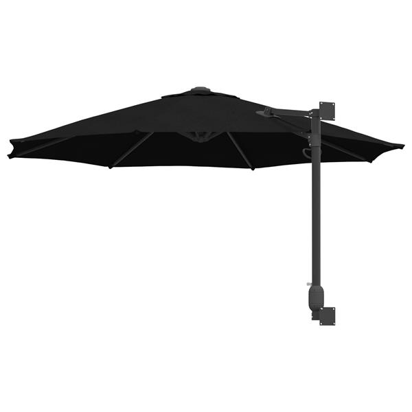 Grote foto vidaxl wandparasol zwart 250 cm tuin en terras overige tuin en terras