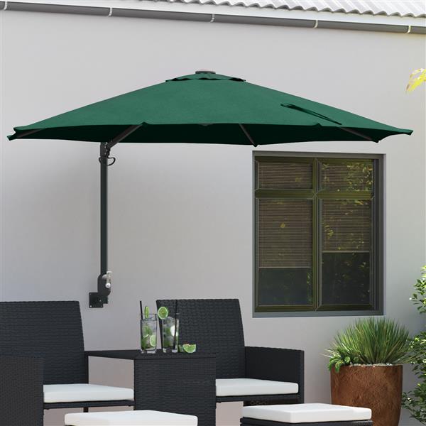 Grote foto vidaxl wandparasol groen 250 cm tuin en terras overige tuin en terras