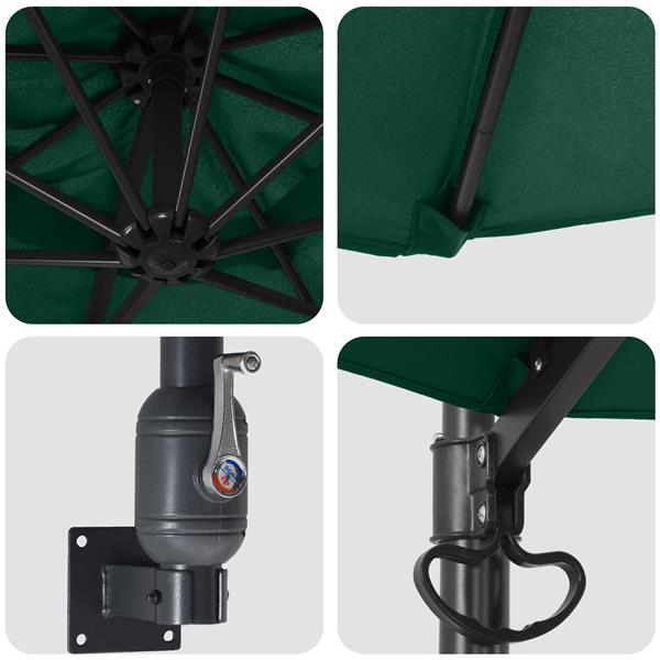 Grote foto vidaxl wandparasol groen 250 cm tuin en terras overige tuin en terras