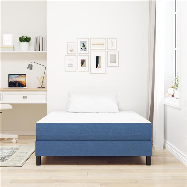 Grote foto vidaxl pocketveringmatras medium 120x200x20 cm stof blauw huis en inrichting matrassen en bedbodems