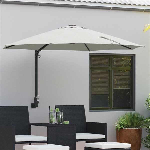 Grote foto vidaxl wandparasol tuin zand 250 cm tuin en terras overige tuin en terras