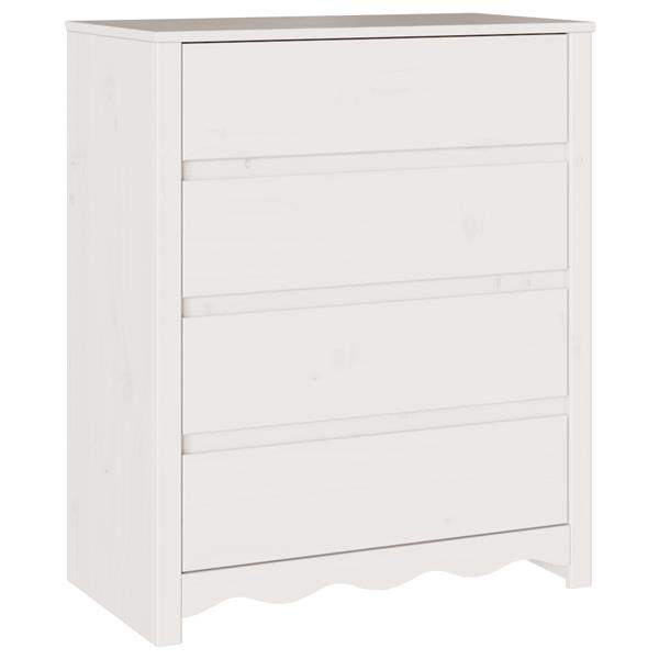 Grote foto vidaxl ladekast drammen 76 5x40x91 cm massief grenenhout wit kinderen en baby complete kinderkamers