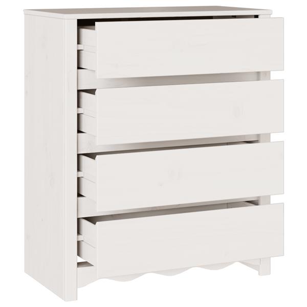 Grote foto vidaxl ladekast drammen 76 5x40x91 cm massief grenenhout wit kinderen en baby complete kinderkamers