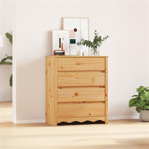 Grote foto vidaxl ladekast drammen 76 5x40x91 cm massief grenenhout kinderen en baby complete kinderkamers