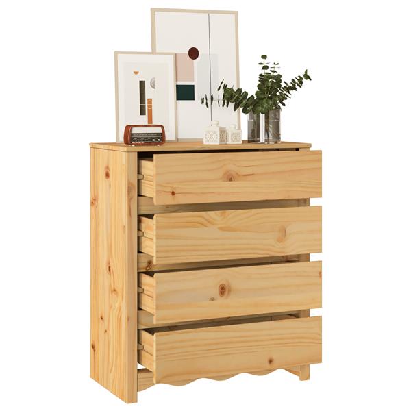 Grote foto vidaxl ladekast drammen 76 5x40x91 cm massief grenenhout kinderen en baby complete kinderkamers