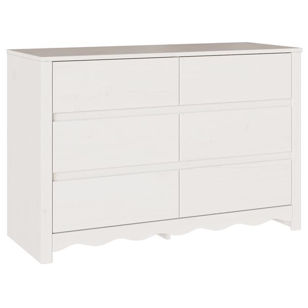 Grote foto vidaxl ladekast drammen 111x43x73 5 cm massief grenenhout wit kinderen en baby complete kinderkamers