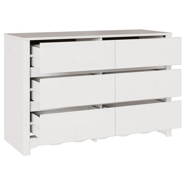 Grote foto vidaxl ladekast drammen 111x43x73 5 cm massief grenenhout wit kinderen en baby complete kinderkamers