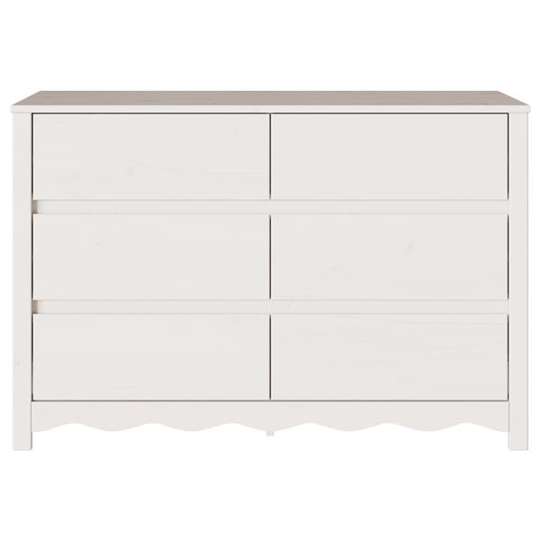 Grote foto vidaxl ladekast drammen 111x43x73 5 cm massief grenenhout wit kinderen en baby complete kinderkamers