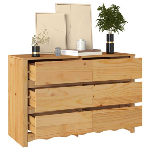 Grote foto vidaxl ladekast drammen 111x43x73 5 cm massief grenenhout kinderen en baby complete kinderkamers