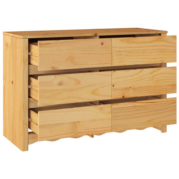 Grote foto vidaxl ladekast drammen 111x43x73 5 cm massief grenenhout kinderen en baby complete kinderkamers
