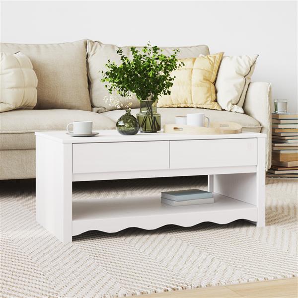 Grote foto vidaxl salontafel drammen 99x55x45 cm massief grenenhout wit huis en inrichting eettafels