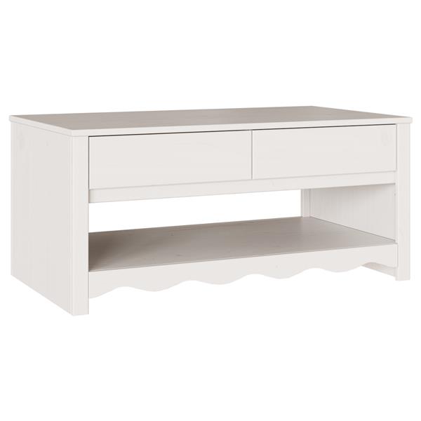 Grote foto vidaxl salontafel drammen 99x55x45 cm massief grenenhout wit huis en inrichting eettafels