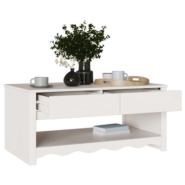 Grote foto vidaxl salontafel drammen 99x55x45 cm massief grenenhout wit huis en inrichting eettafels