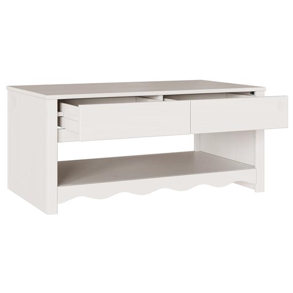 Grote foto vidaxl salontafel drammen 99x55x45 cm massief grenenhout wit huis en inrichting eettafels