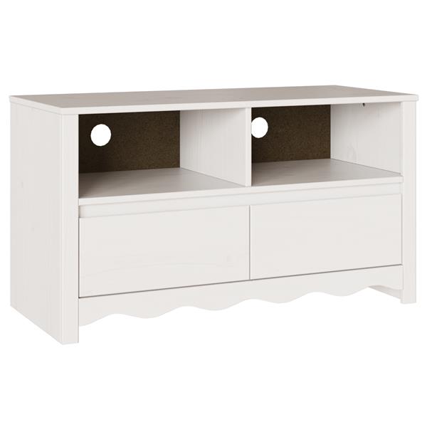 Grote foto vidaxl tv meubel drammen 99x43x55 cm massief grenenhout wit huis en inrichting overige
