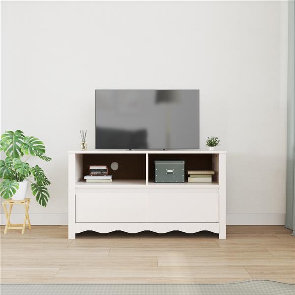 Grote foto vidaxl tv meubel drammen 99x43x55 cm massief grenenhout wit huis en inrichting overige