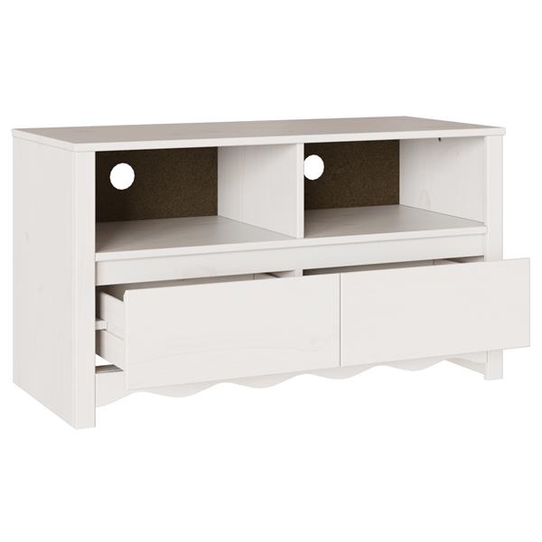 Grote foto vidaxl tv meubel drammen 99x43x55 cm massief grenenhout wit huis en inrichting overige