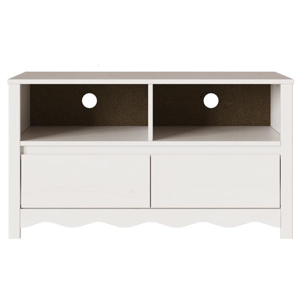 Grote foto vidaxl tv meubel drammen 99x43x55 cm massief grenenhout wit huis en inrichting overige