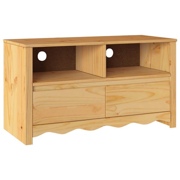 Grote foto vidaxl tv meubel drammen 99x43x55 cm massief grenenhout huis en inrichting overige