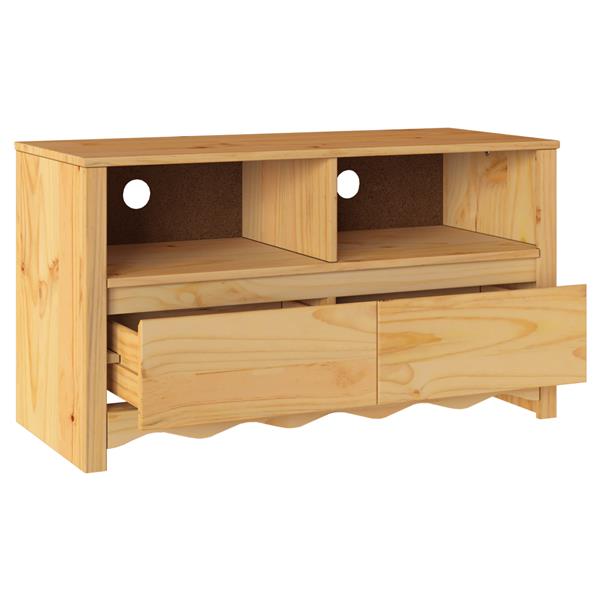 Grote foto vidaxl tv meubel drammen 99x43x55 cm massief grenenhout huis en inrichting overige