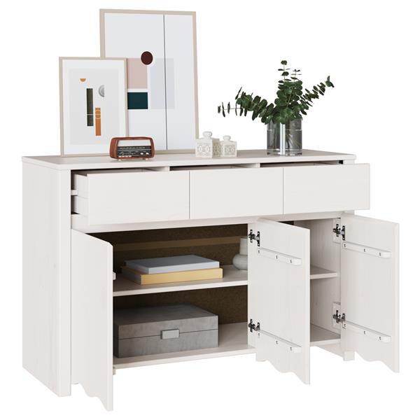 Grote foto vidaxl dressoir drammen 114x43x75 5 cm massief grenenhout wit huis en inrichting overige