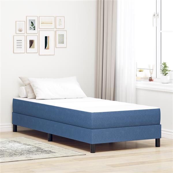 Grote foto vidaxl pocketveringmatras medium 100x200x20 cm stof blauw huis en inrichting matrassen en bedbodems