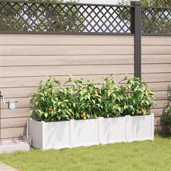 Grote foto vidaxl plantenbakken 4 st met waterirrigatiesysteem wit tuin en terras overige tuin en terras