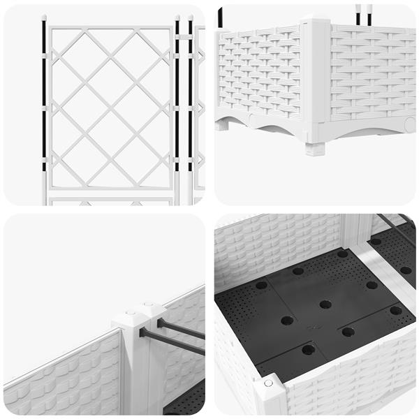 Grote foto vidaxl plantenbakken 3 st met latwerk 120x40x125 5 cm wit tuin en terras overige tuin en terras