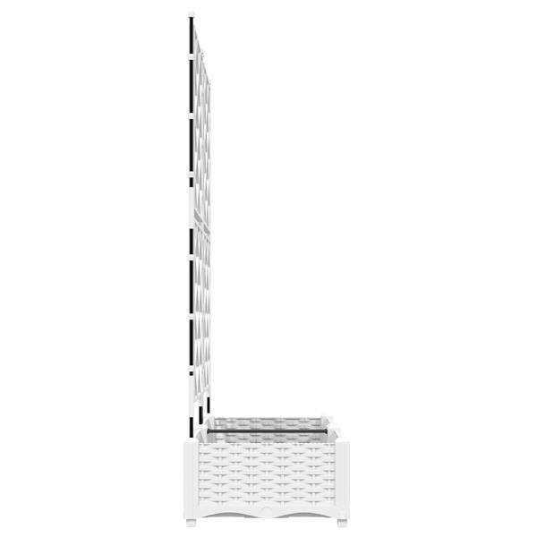Grote foto vidaxl plantenbakken 2 st met latwerk 80x40x125 5 cm wit tuin en terras overige tuin en terras