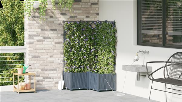 Grote foto vidaxl plantenbakken 3 st met waterirrigatiesysteem lichtgrijs tuin en terras overige tuin en terras