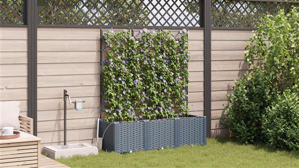 Grote foto vidaxl plantenbakken 3 st met waterirrigatiesysteem lichtgrijs tuin en terras overige tuin en terras