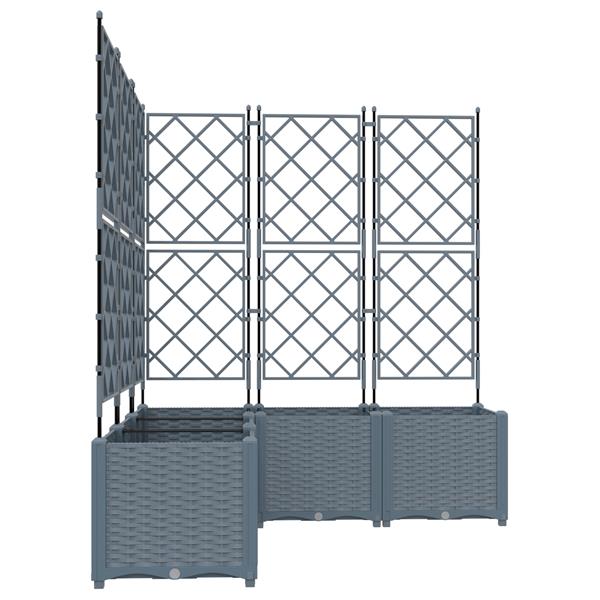 Grote foto vidaxl plantenbakken 5 st met latwerk 120x120x143 cm lichtgrijs tuin en terras overige tuin en terras