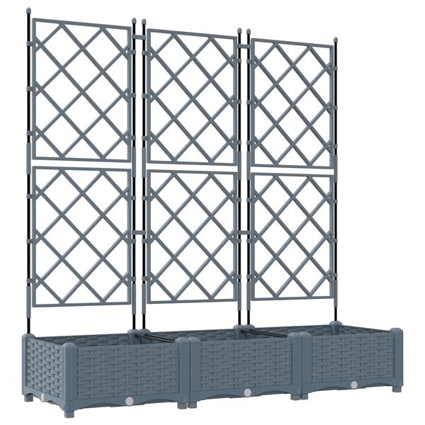 Grote foto vidaxl plantenbakken 3 st met latwerk 120x40x125 5 cm lichtgrijs tuin en terras overige tuin en terras