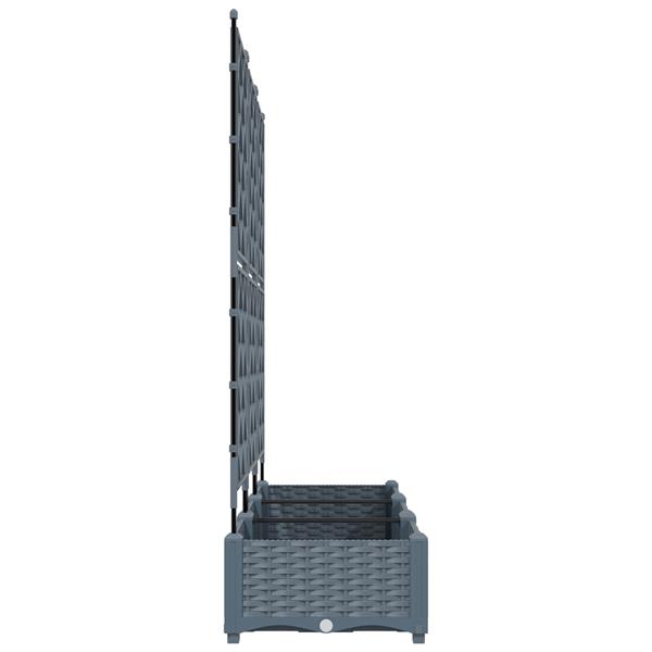 Grote foto vidaxl plantenbakken 3 st met latwerk 120x40x125 5 cm lichtgrijs tuin en terras overige tuin en terras