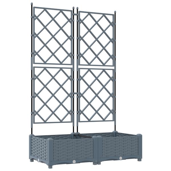 Grote foto vidaxl plantenbakken 2 st met latwerk 80x40x125 5 cm lichtgrijs tuin en terras overige tuin en terras