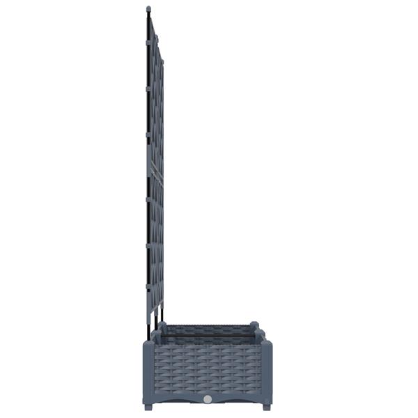 Grote foto vidaxl plantenbakken 2 st met latwerk 80x40x125 5 cm lichtgrijs tuin en terras overige tuin en terras