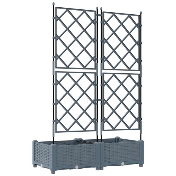Grote foto vidaxl plantenbakken 2 st met latwerk 80x40x125 5 cm lichtgrijs tuin en terras overige tuin en terras