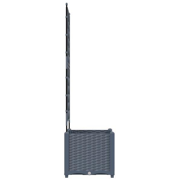 Grote foto vidaxl plantenbak met latwerk 40x40x143 cm lichtgrijs tuin en terras overige tuin en terras