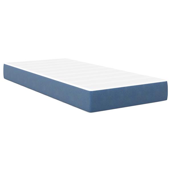 Grote foto vidaxl pocketveringmatras medium 90x190x20 cm stof blauw huis en inrichting matrassen en bedbodems