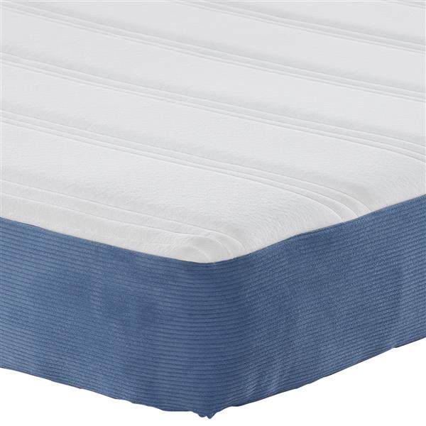 Grote foto vidaxl pocketveringmatras medium 90x190x20 cm stof blauw huis en inrichting matrassen en bedbodems